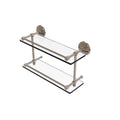 16-inch Double Glass Shelf with Gallery Rail U408738