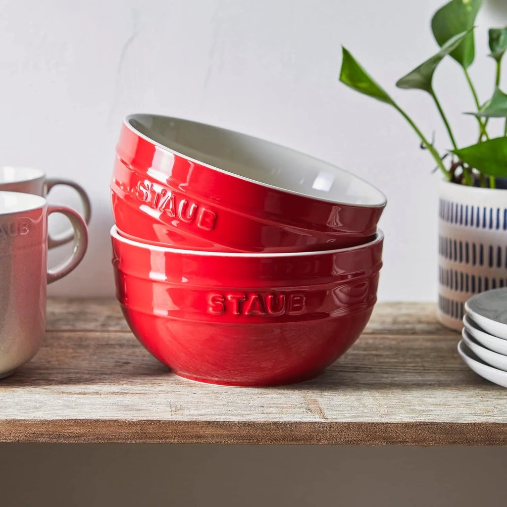 Ceramics Universal Bowl Set, 6.5-inch, Cherry, 32 Ounces O7396