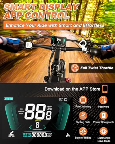26" Fat Tire 48V 44Ah Battery Full Suspension Electric Mountain Bike I2851