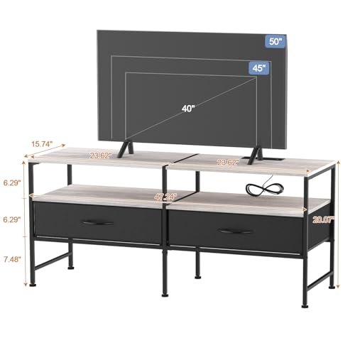 Black 3 Tier TV Stand with Power Outlet Z614637