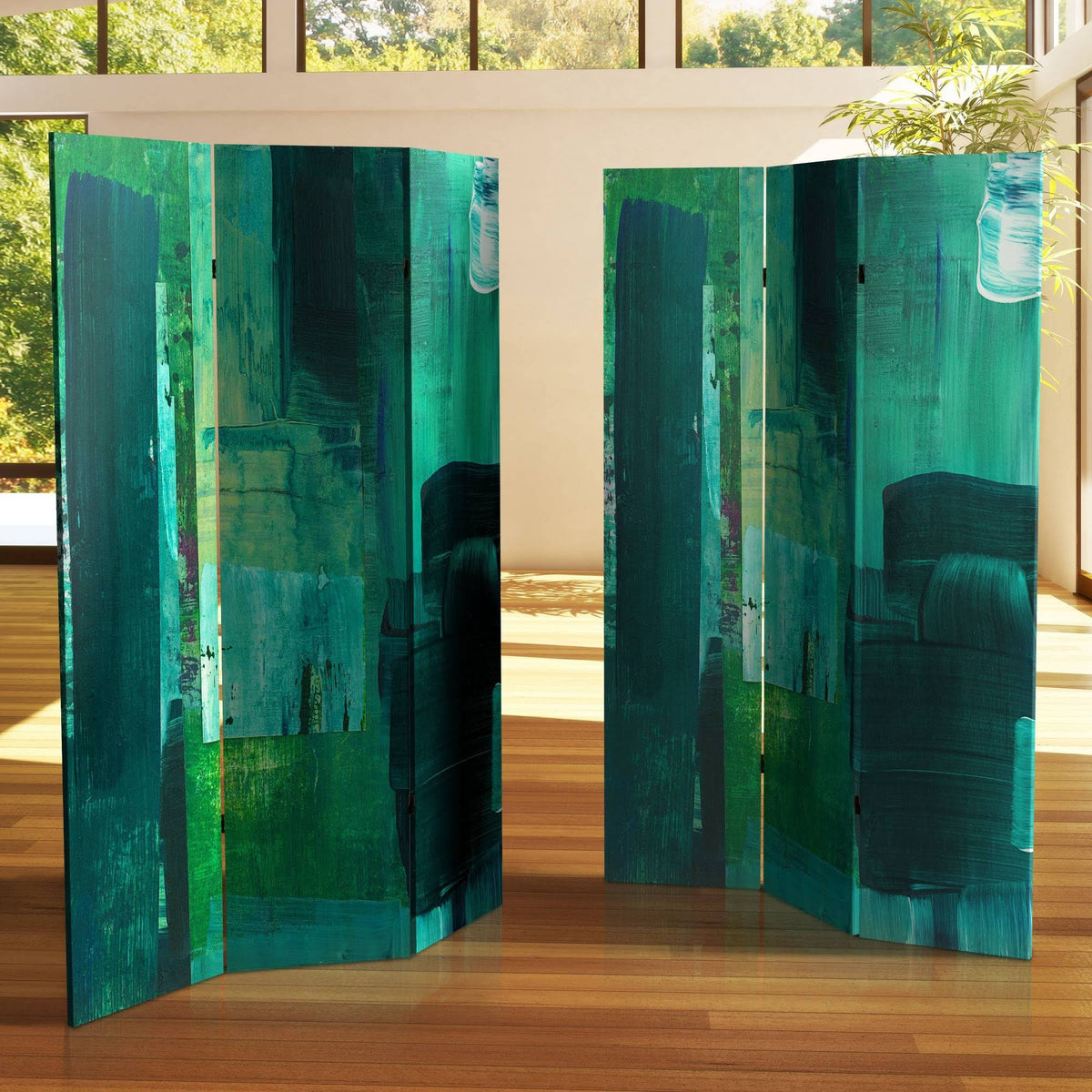 6 ft. Tall Double Sided Undersea Canvas Room Divider N7587