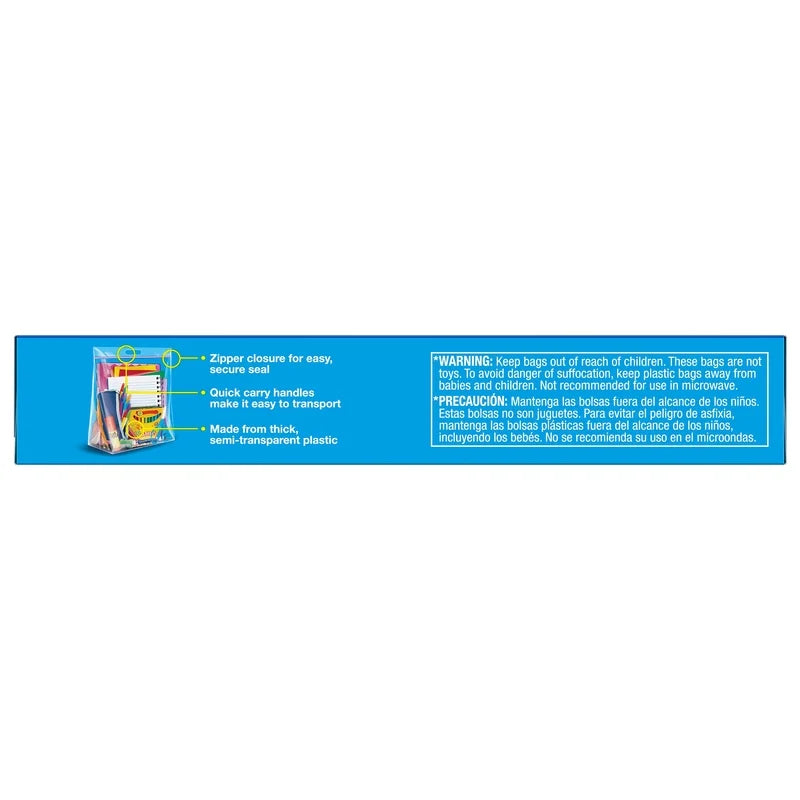 Large 5 ct Heavy-Duty Plastic Bags with Double Zipper X467525
