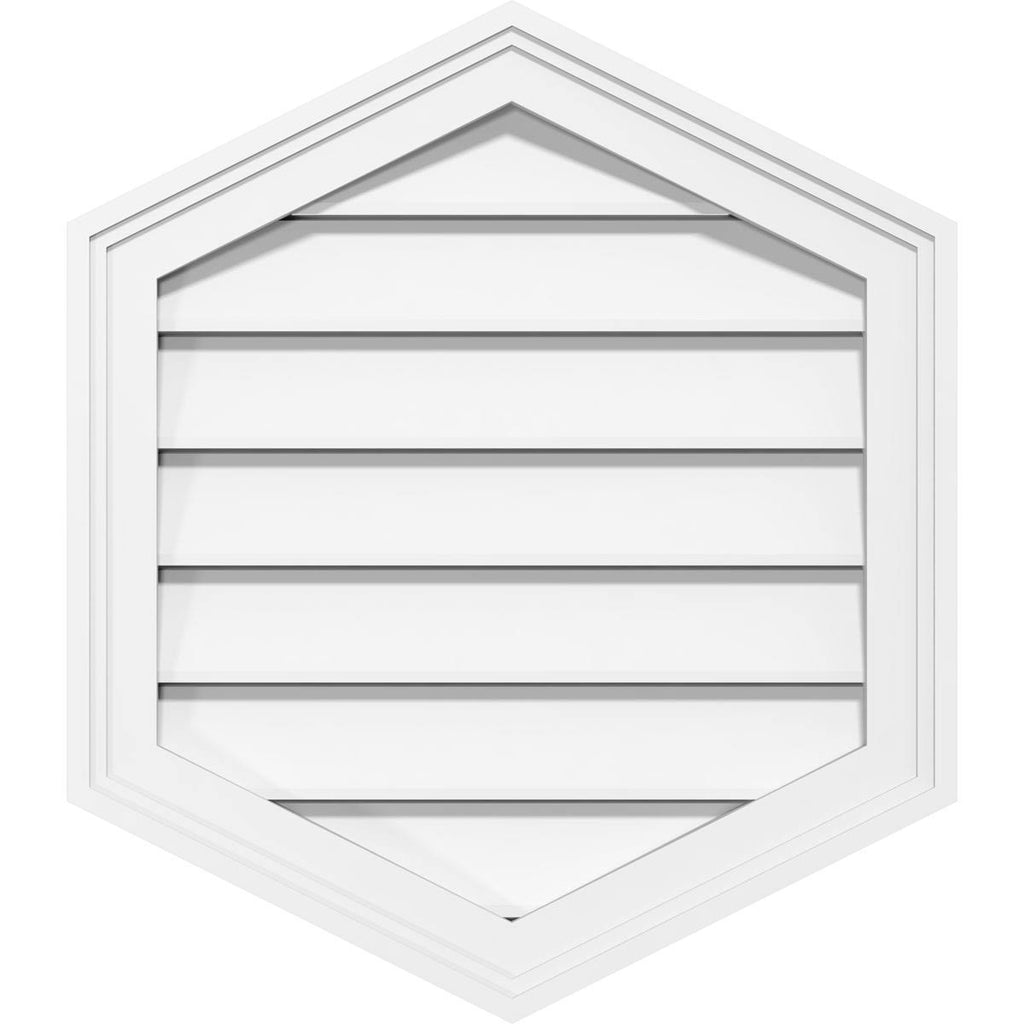 14x22W x 16x22H Vertical Peaked Surface Mount PVC Gable Vent U314