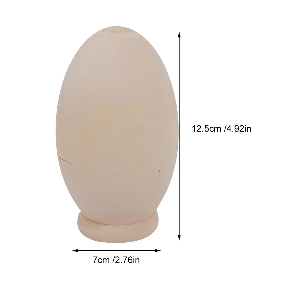Unpainted Wooden Matryoshka Stacking Dolls Nesting Eggs A201652