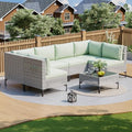 7-Piece All-Weather Rattan Patio Furniture Set with Cushions V56910