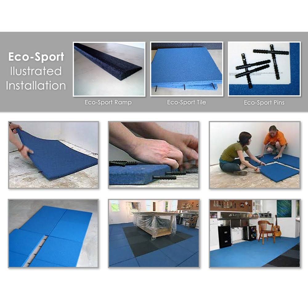 Green 18 Pack Interlocking Flooring Tiles G94235