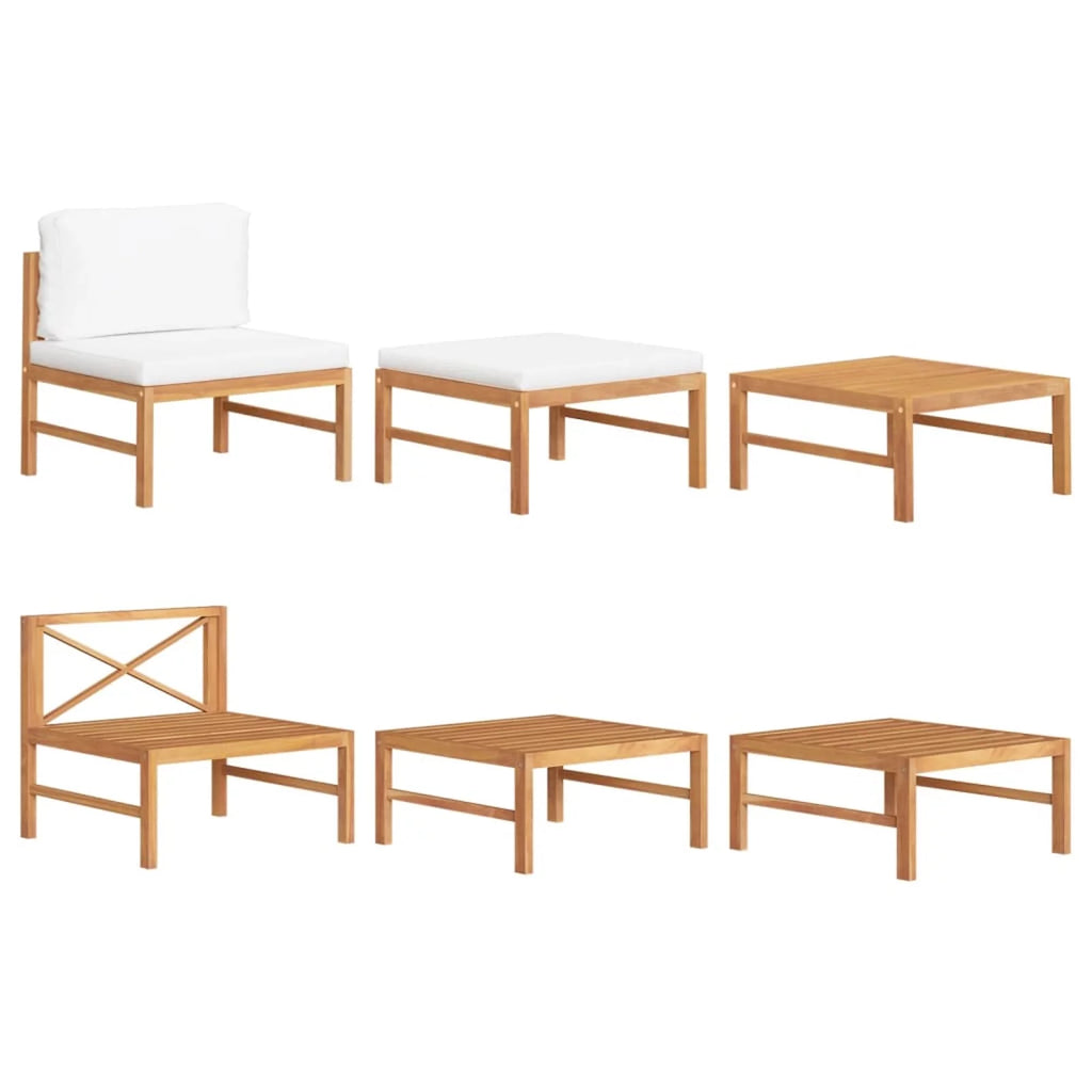 3 Piece Patio Set with Cushions Teak Wood D31315
