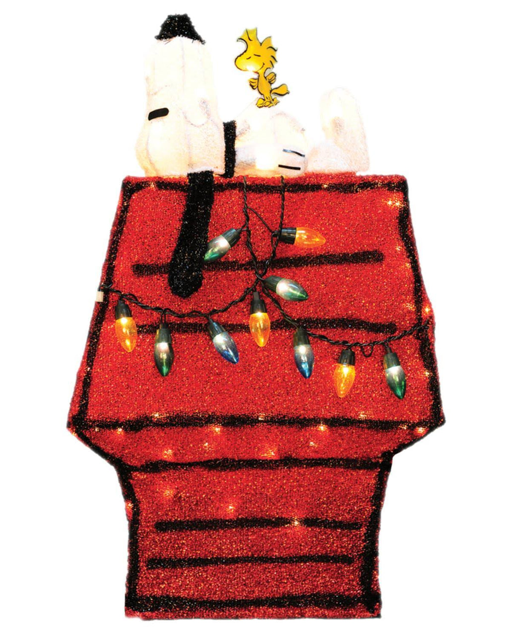 Pre-Lit Peanuts Dog House Christmas Yard Art Decoration with Clear Lights I928