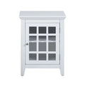 White Bedside Table/Night Stand with Open Storage Compartments K803