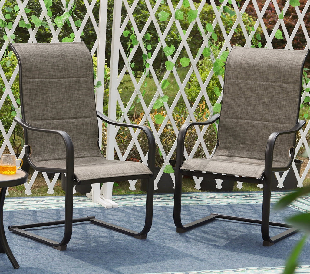 5 Pieces Outdoor Patio Dining Set with Textilene Chairs and Metal Table Y8546