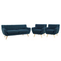 Navy Blue Fabric Armchair and Sofa Set Z51686