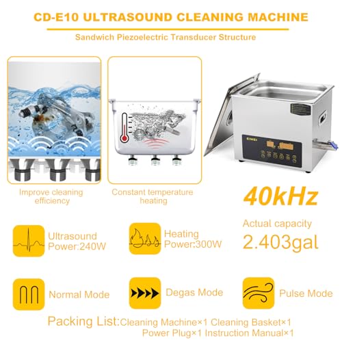 3L Ultrasonic Cleaner Stainless Steel with Heater Timer F223866