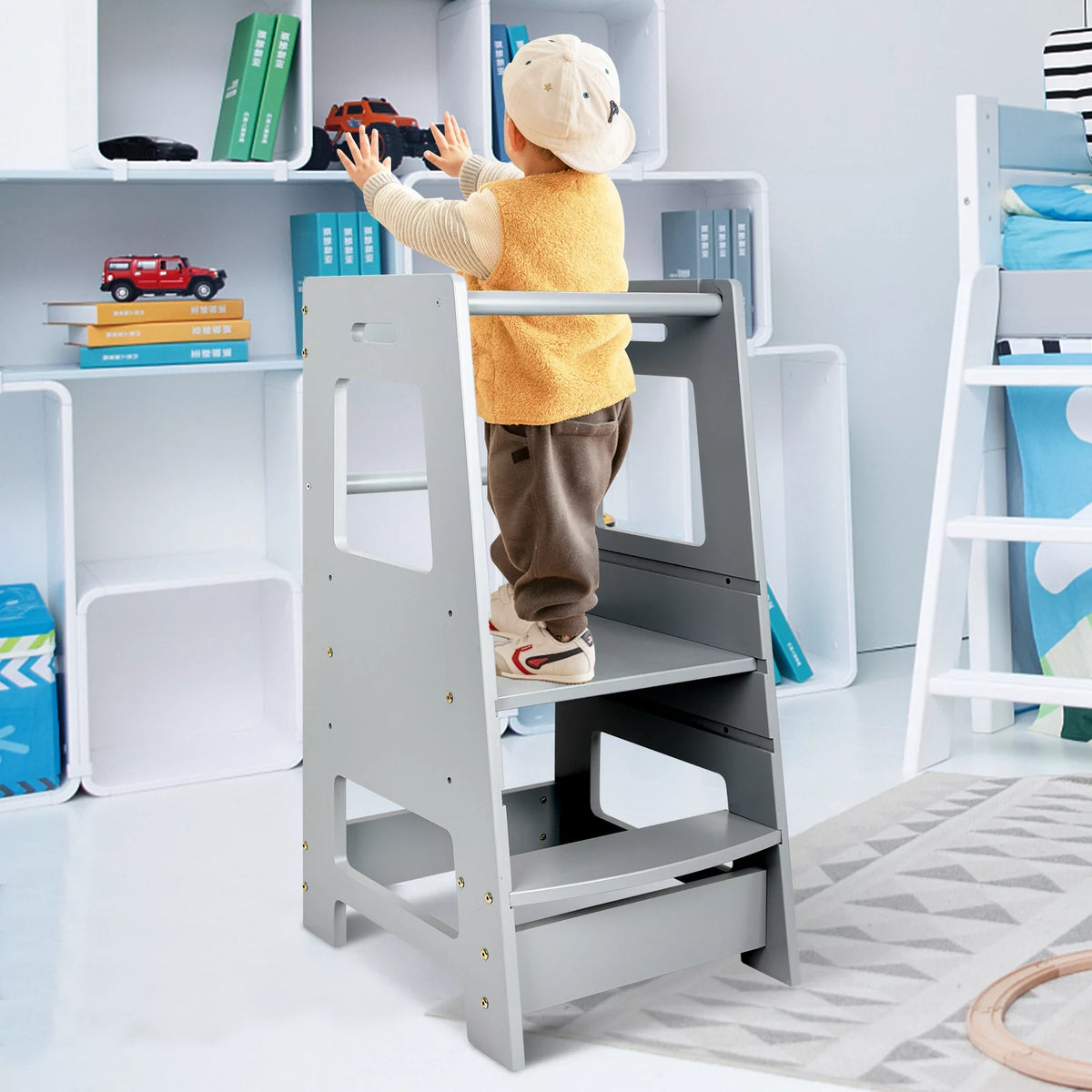 Wooden Adjustable Kids Step Stool I908