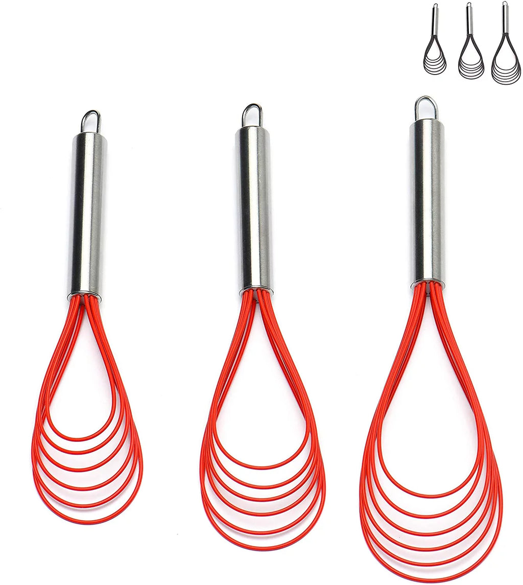 Stainless Steel 3 Pack Silicone Whisk Set C5294