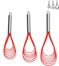 Stainless Steel 3 Pack Silicone Whisk Set C5294