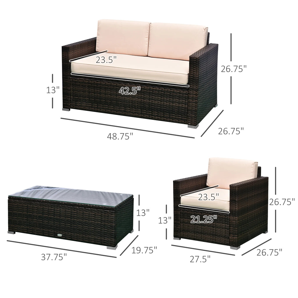 Beige 4-Piece Rattan Furniture Set I76551