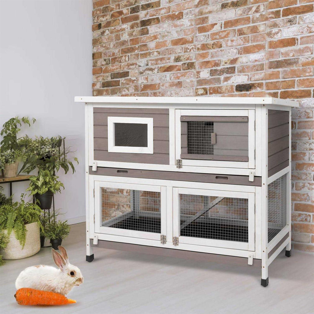 Indoor Outdoor Rabbit Hutch with Wheels N512609