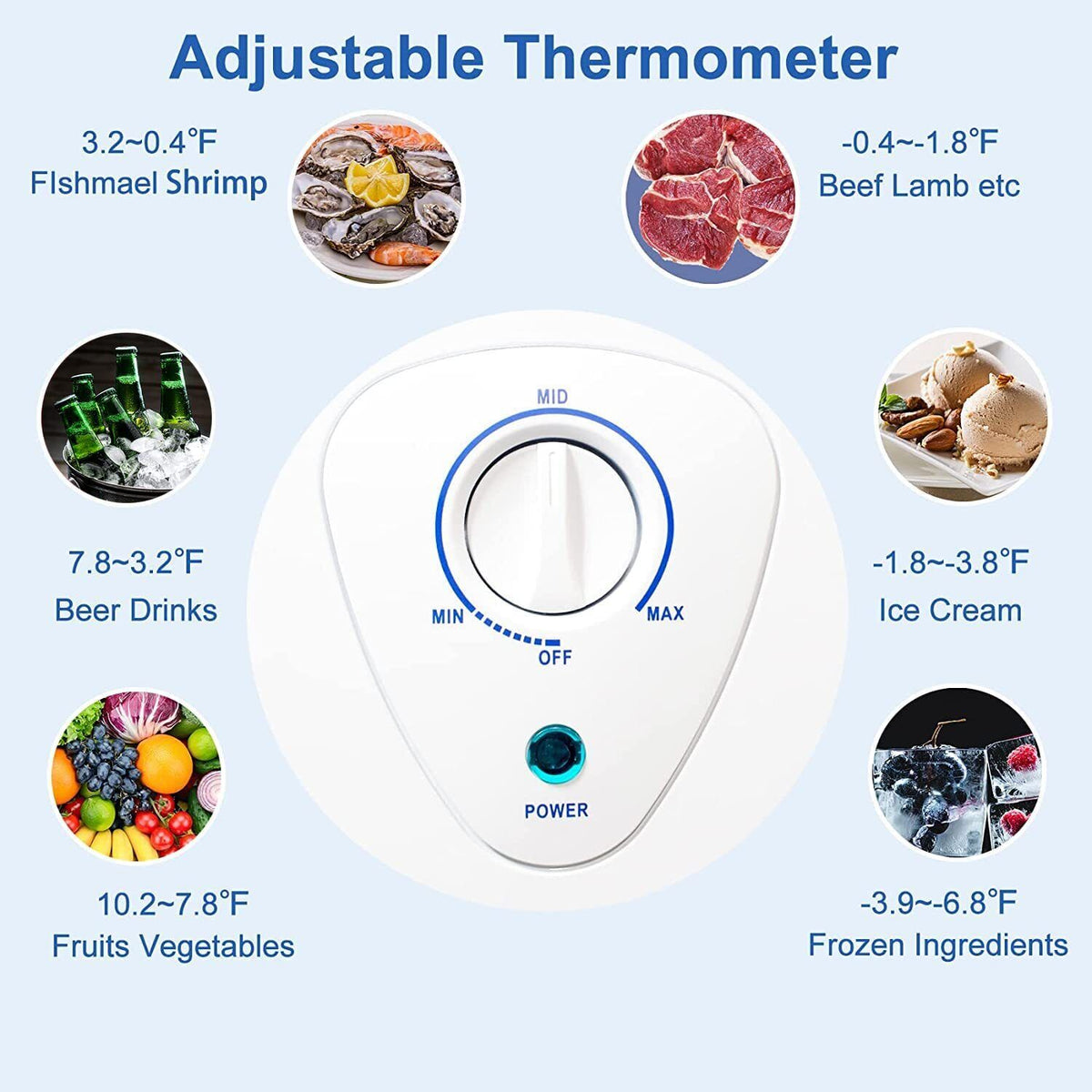 3.4 Cu Ft Upright Freezer Chest Chiller White V372