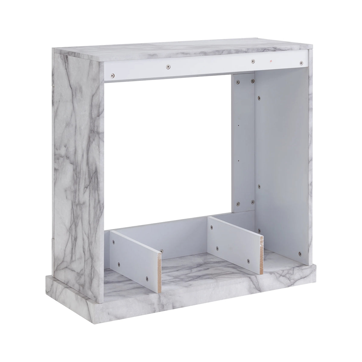 White Electric Fireplace with Faux Marble A762