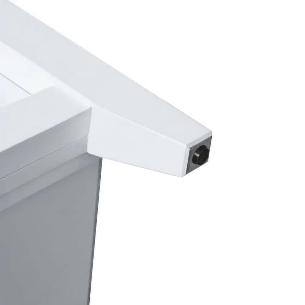 White Bedside Table/Night Stand with Open Storage Compartments K803