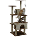 61-inch Cat Tree Beige Brown O57881