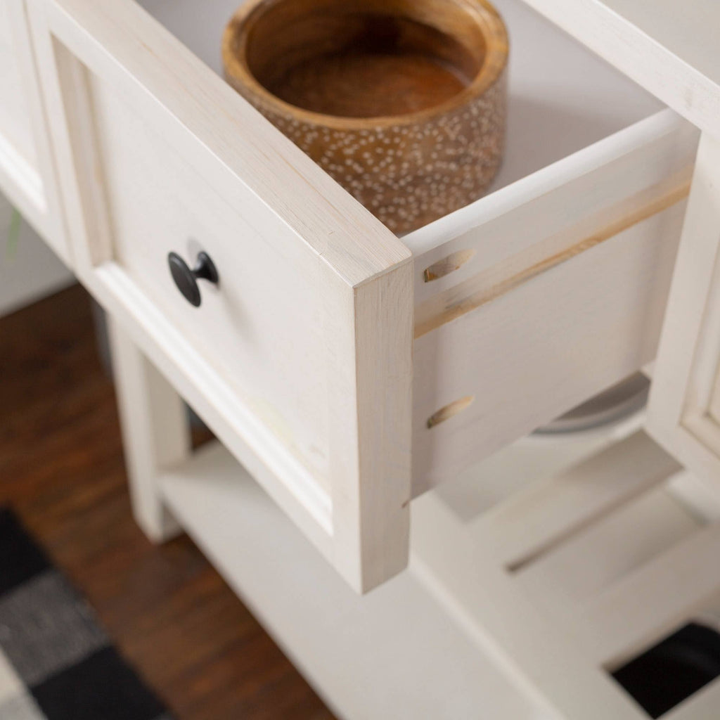 White 2 Drawer Solid Wood Buffet M975