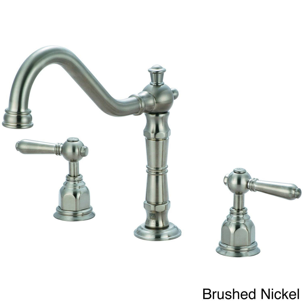 Brushed Nickel Two Handle Kitchen Widespread Faucet F189144