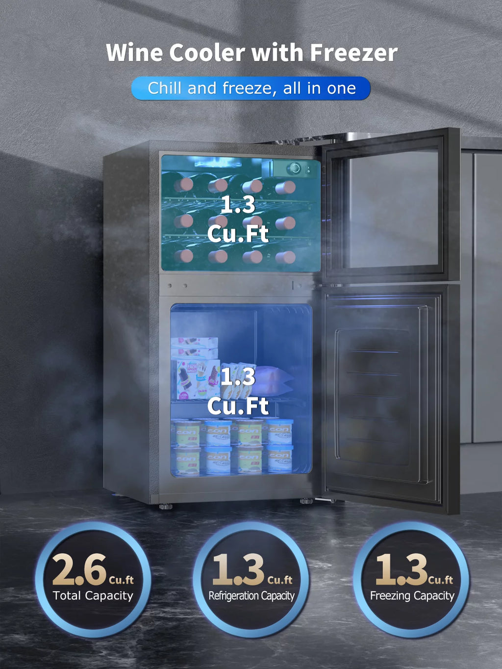 2-Door Wine Cooler and Freezer D6792