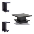3-Piece Black Wood Coffee Table Set E329