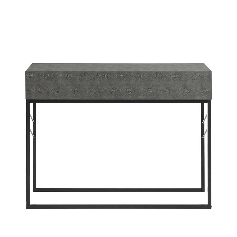 Grey 2-Drawer Faux Shagreen Entry Table P1234