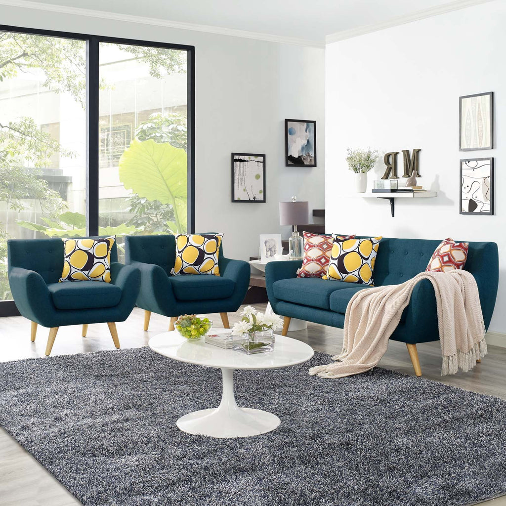 Navy Blue Fabric Armchair and Sofa Set Z51686