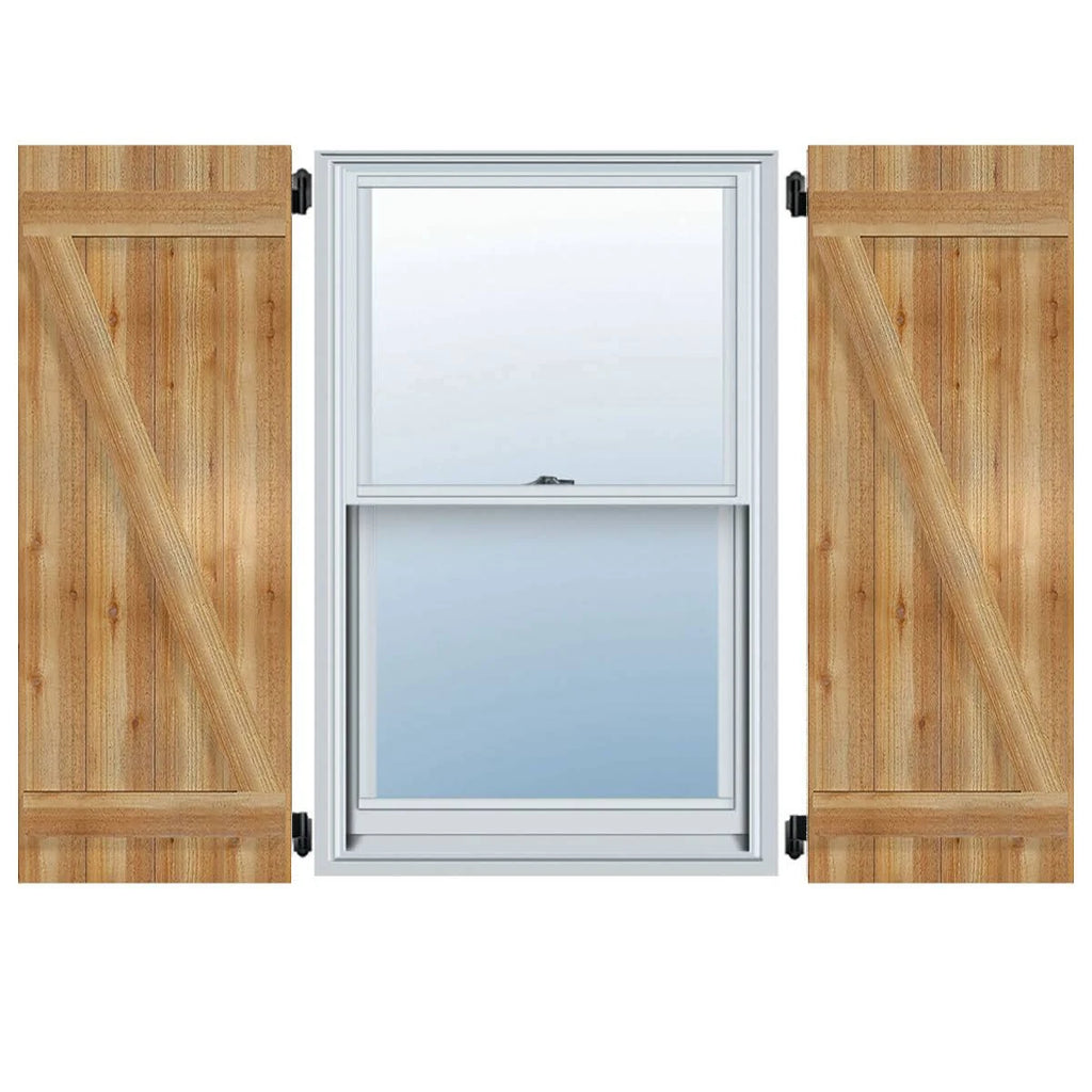Rough Sawn Western Red Cedar Board-n-Batten Shutters Z20056