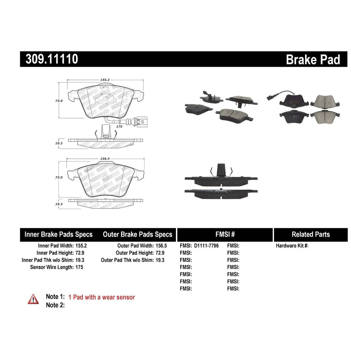 Sport Brake Pads M253190