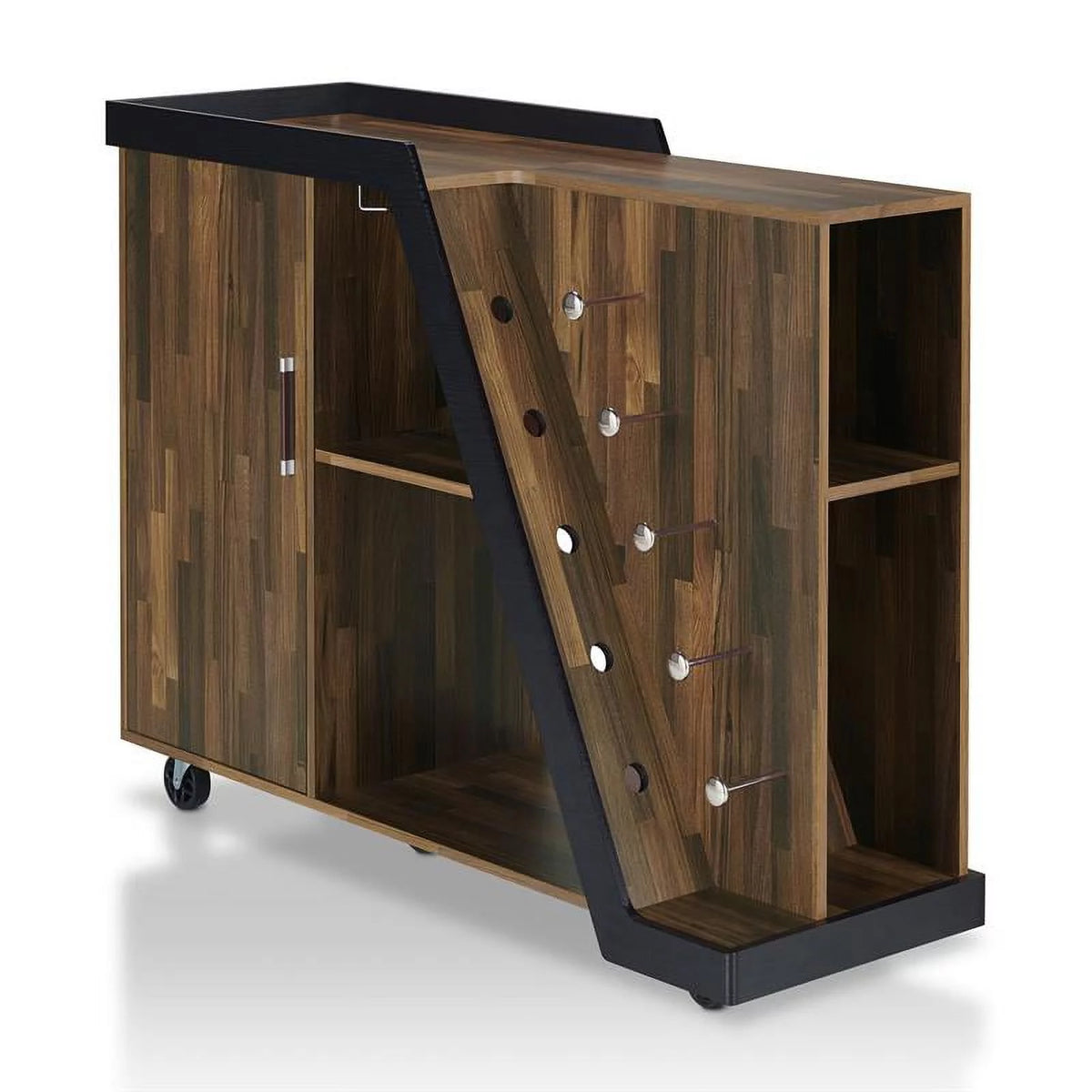 Light Hickory Brown Wood Buffet with Casters Q7235