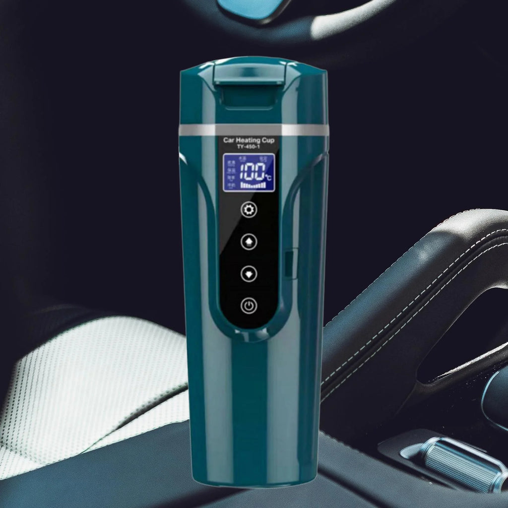 Green Car Heating Cup Water Boiler with LCD Display T66201