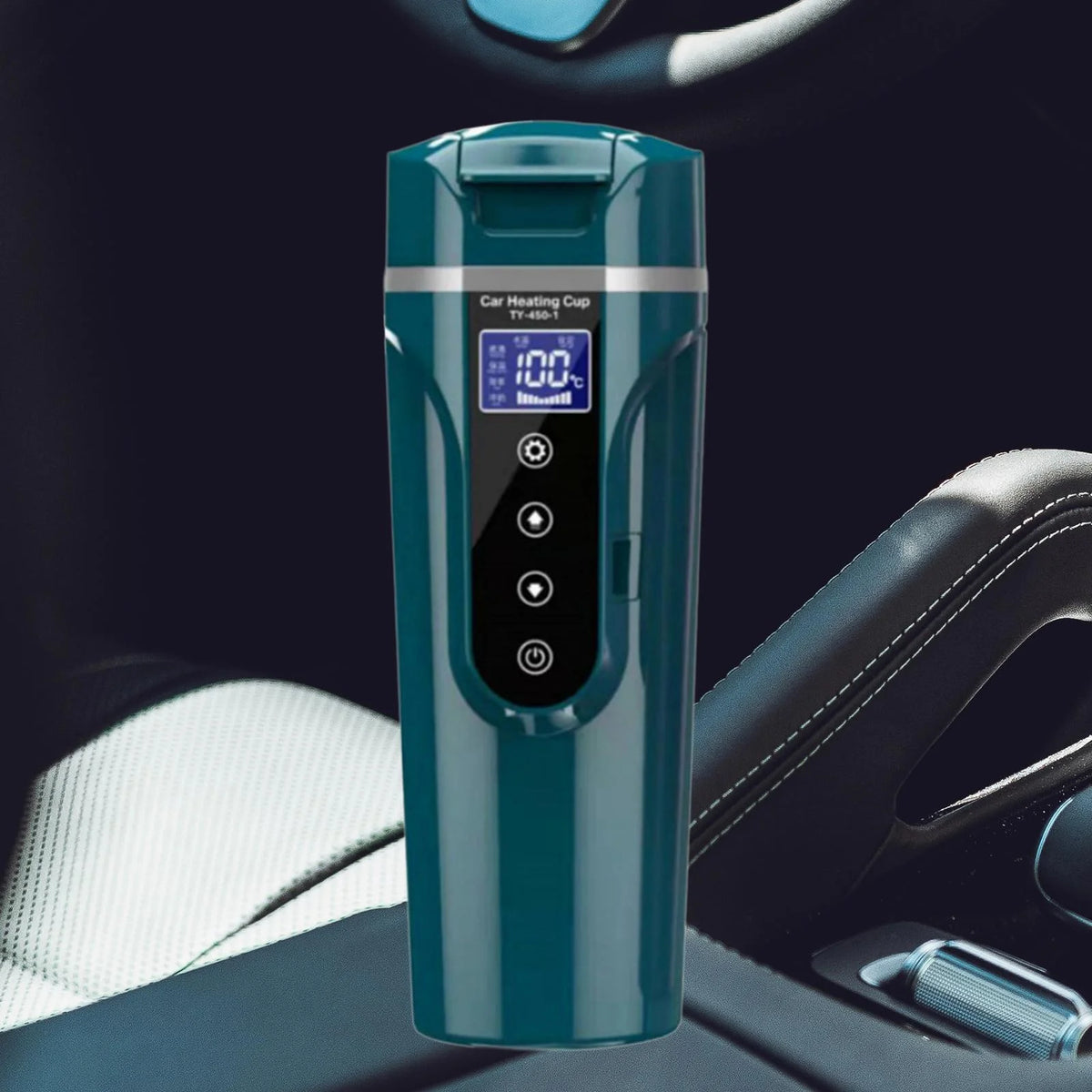 Green Car Heating Cup Water Boiler with LCD Display T66201