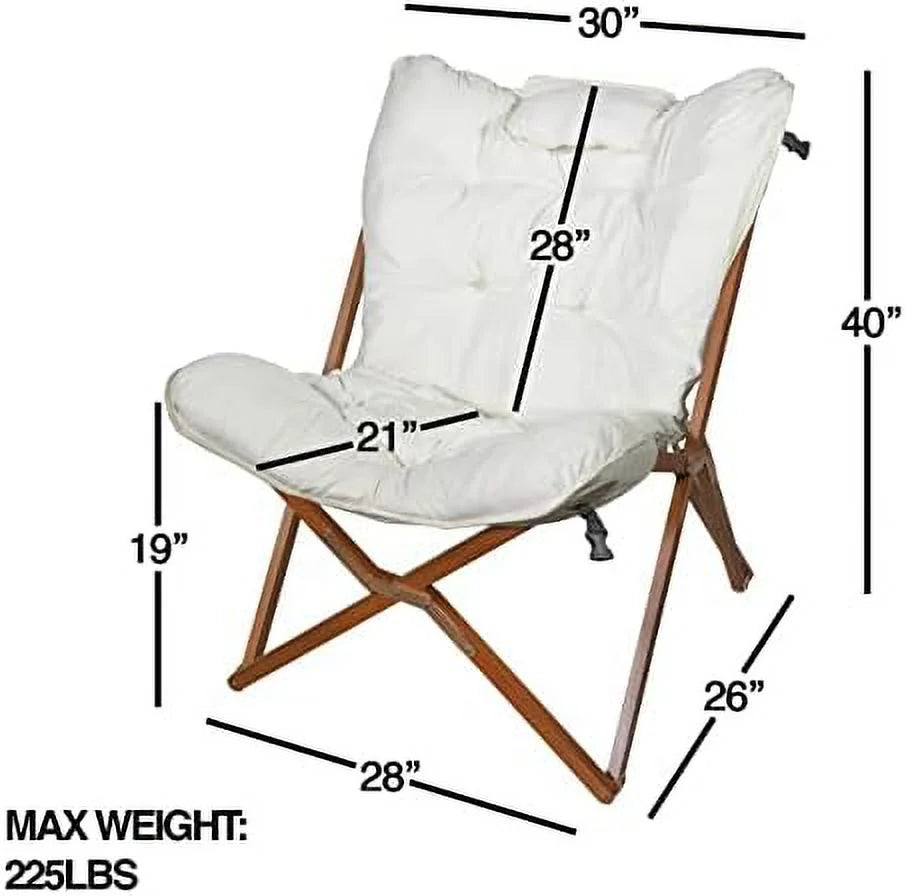 White Wood Folding Accent Chair K36199