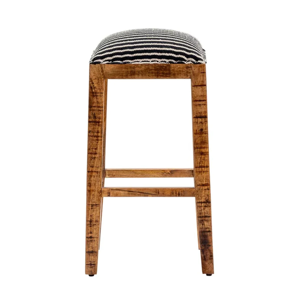 Black and White Wood Striped Barstool X1284