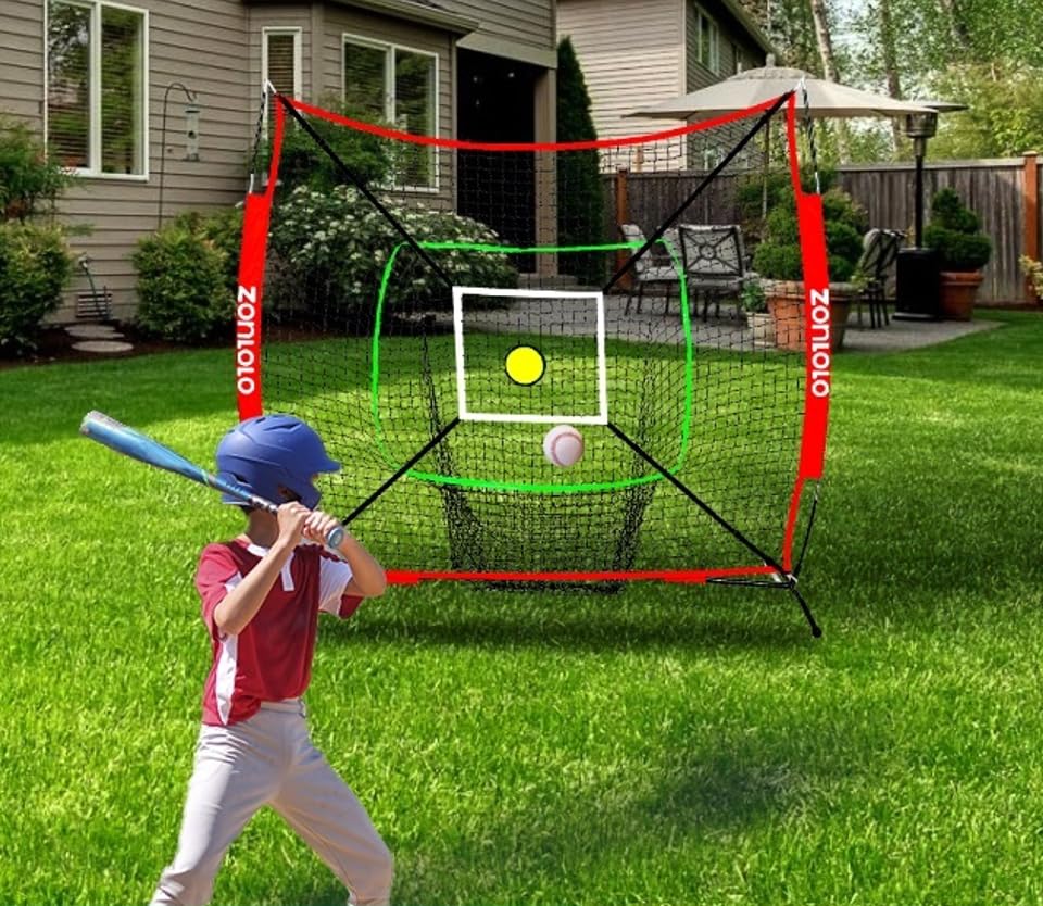 6x6ft Portable Baseball & Softball Net with Carry Bag E2342