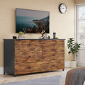 Brown 6 Drawer Double Dresser S238