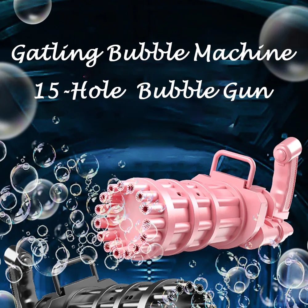 Pink 15-Hole Automatic Bubble Machine Gun K66740