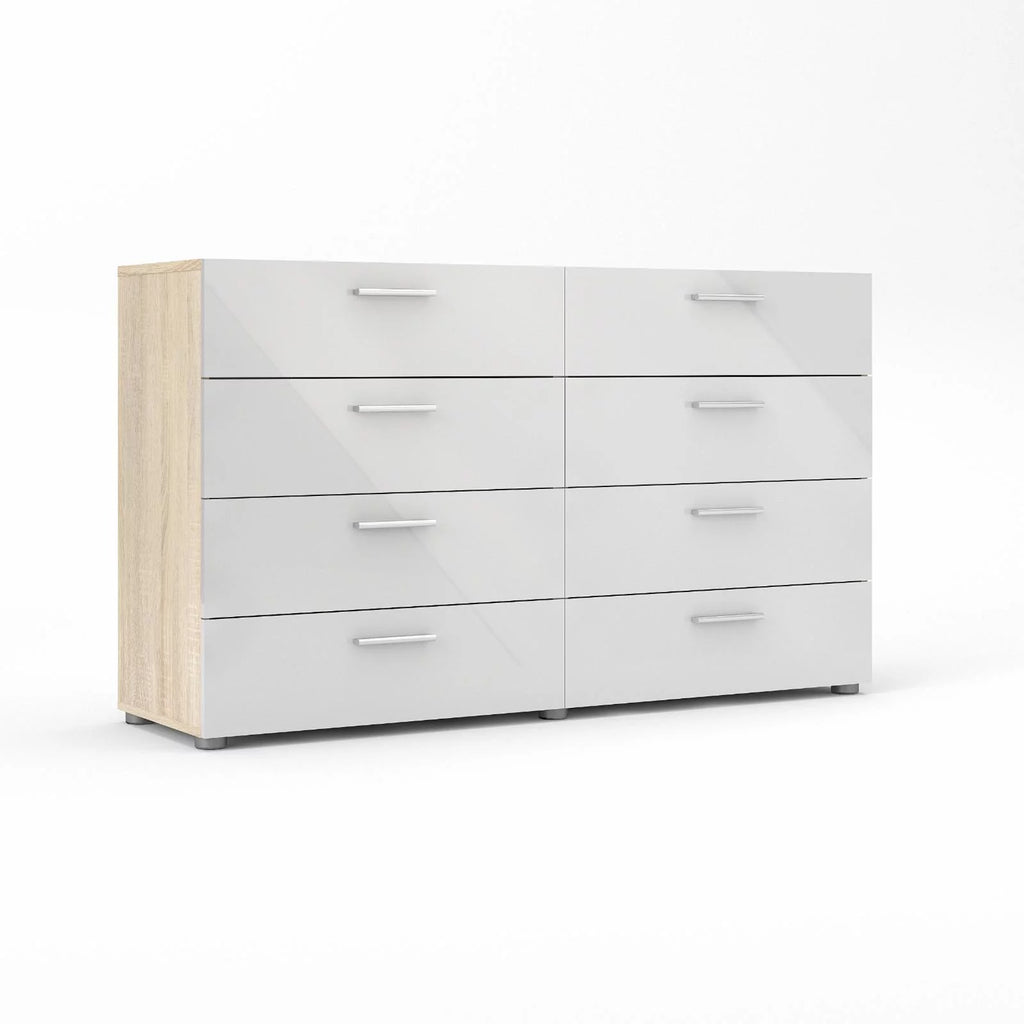 White 8 Drawer Double Dresser M293500