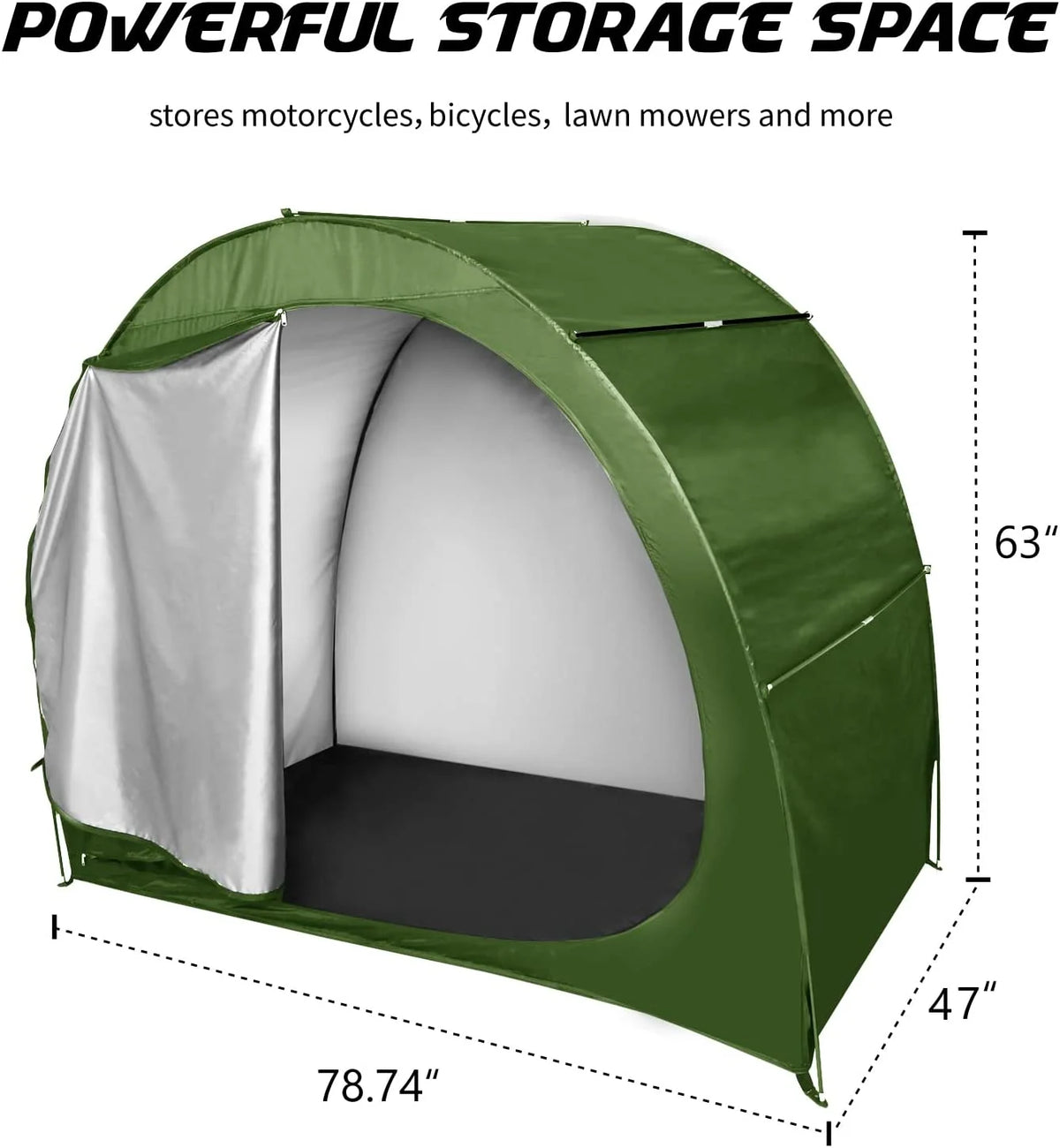 Semicircle Green Waterproof Bike Storage Cover Q325433