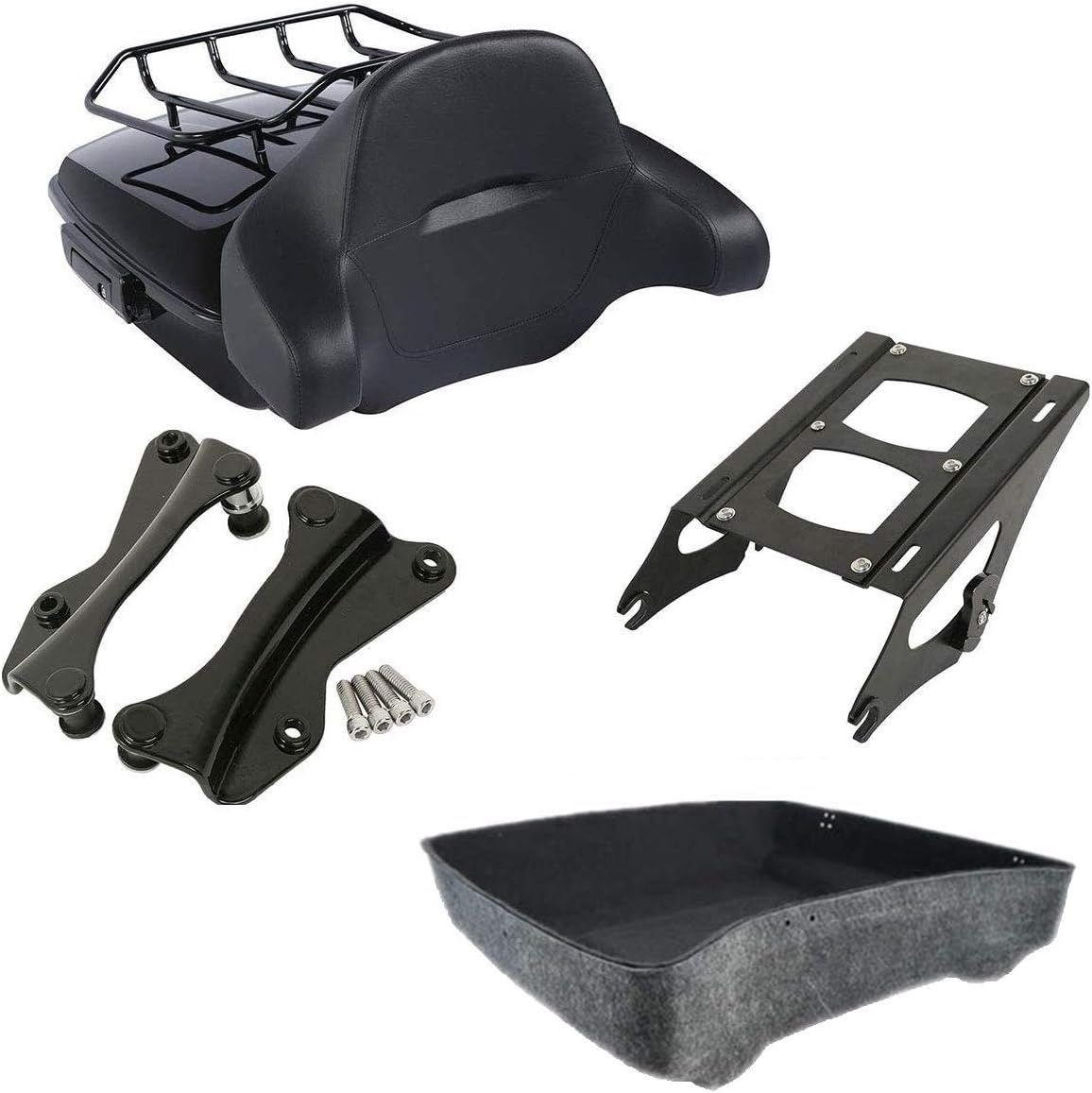 Chopped Trunk Backrest Pad Mount Rack For Harley Tour Pack Street Glide L82485