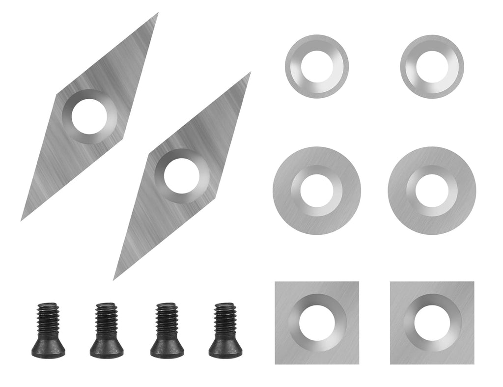 Round Carbide Cutter Lathe Woodworking Φ8.9X2mm 30° Cutting Angle Carbide Insert Wood Lathe Tools Swan Neck O833