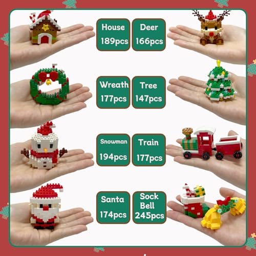 Mini Christmas Building Blocks Toys 8 Pack O91798