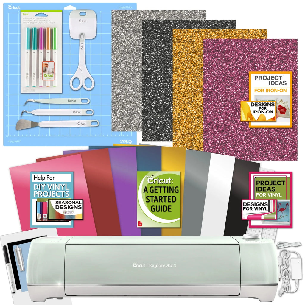 Cutting Machine with Vinyl Sampler Pack, Tool Kit, Pen Set and Cutting Mat Bundle G5956