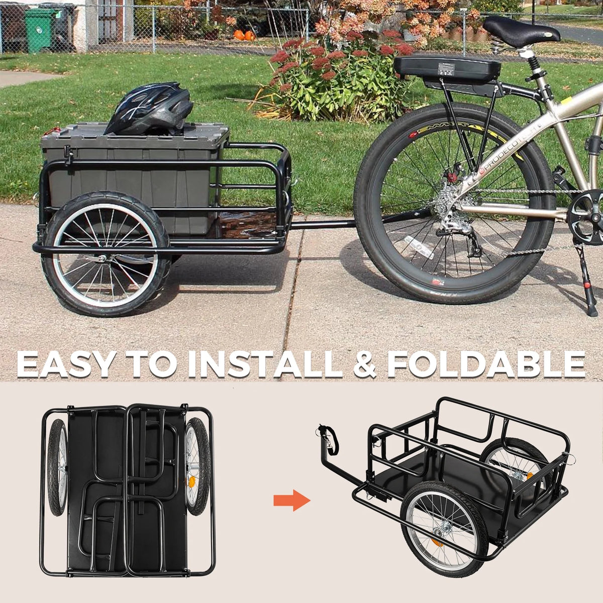 Foldable Bike Cargo Trailer with 16'' Wheels G957166
