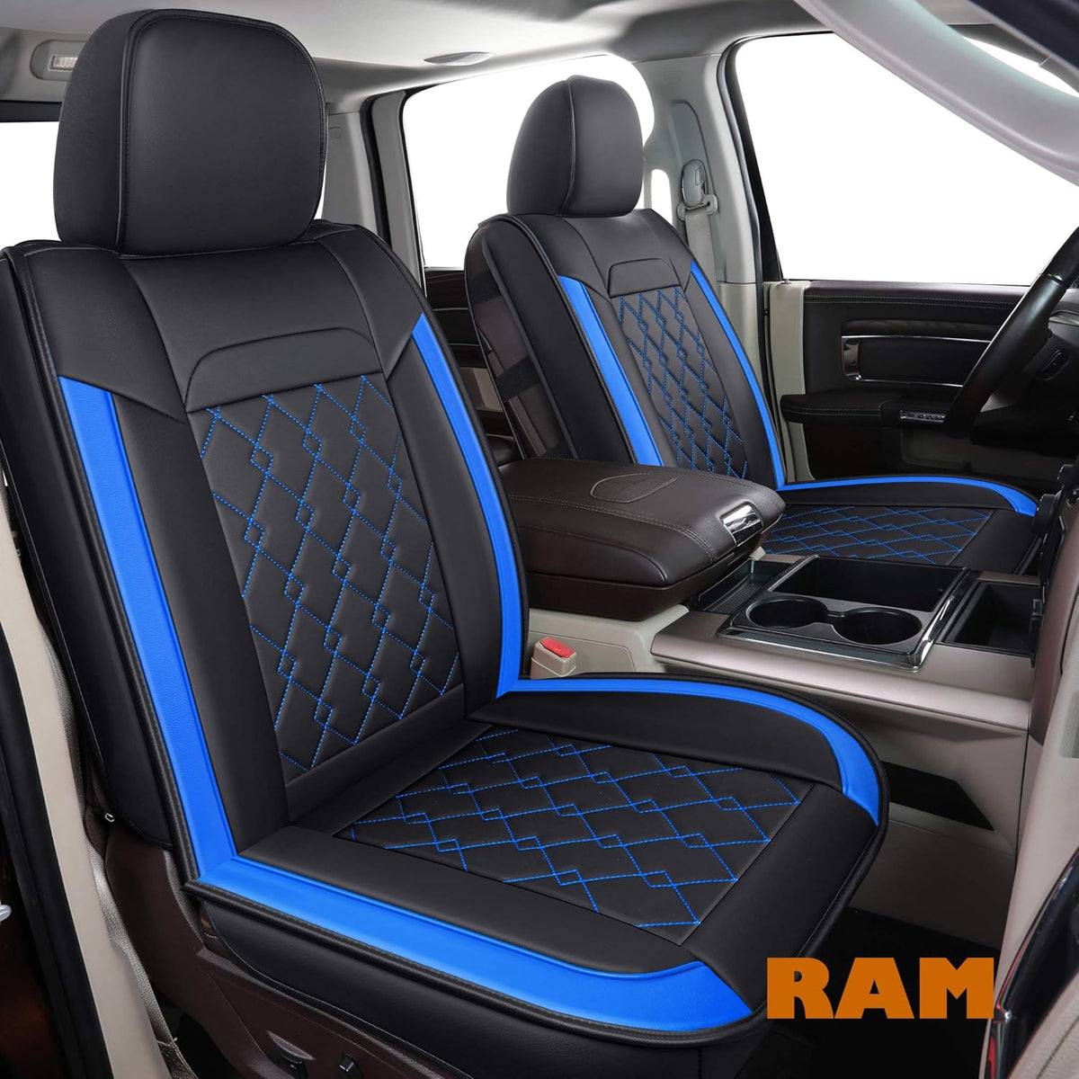 Black 2 pcs Ram Seat Covers Z675