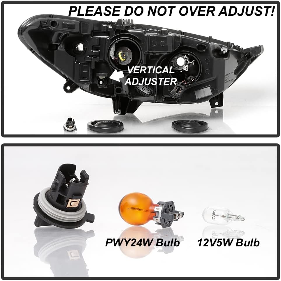 Black Housing Projector Headlights Headlamps Assembly P7949